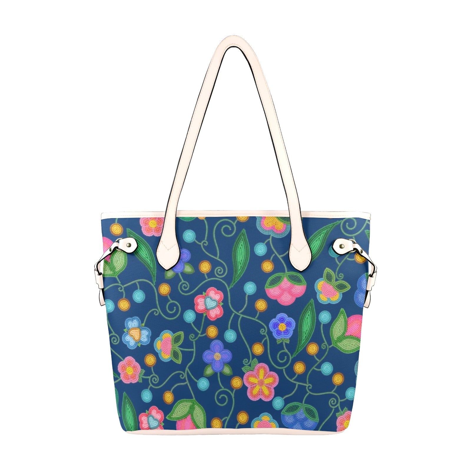 Skyberry Serenade Navy Clover Canvas Tote Bag