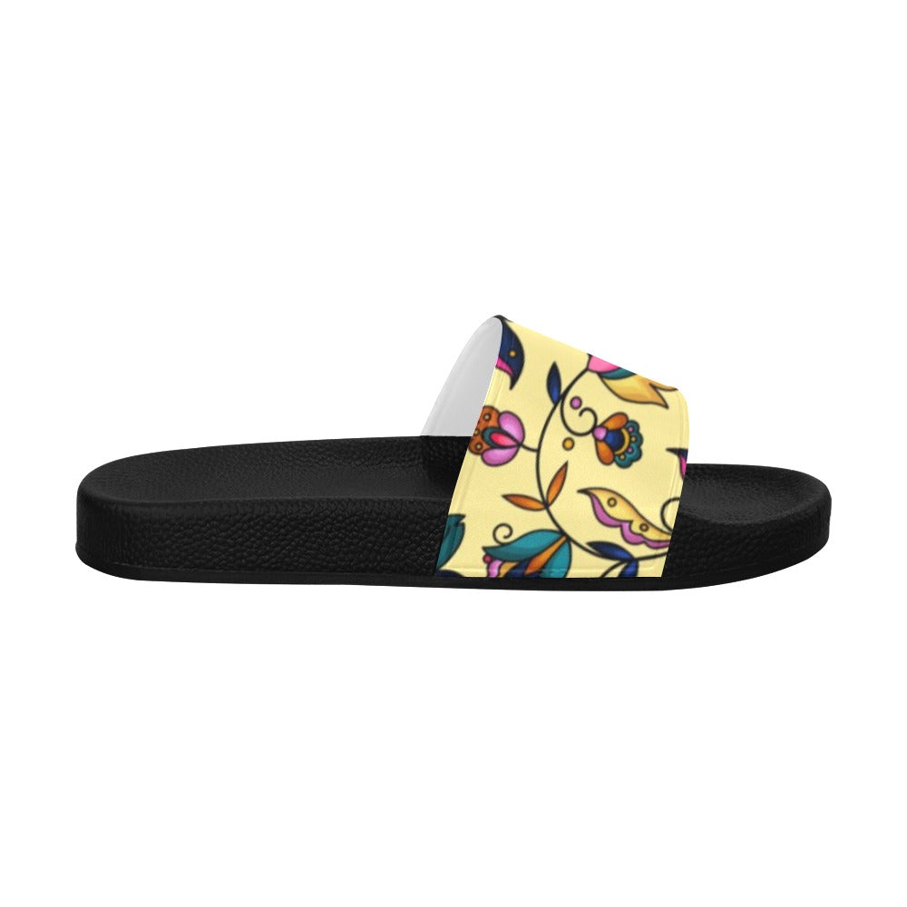 Copper Prairie Petals Yellow Men's Slide Sandals