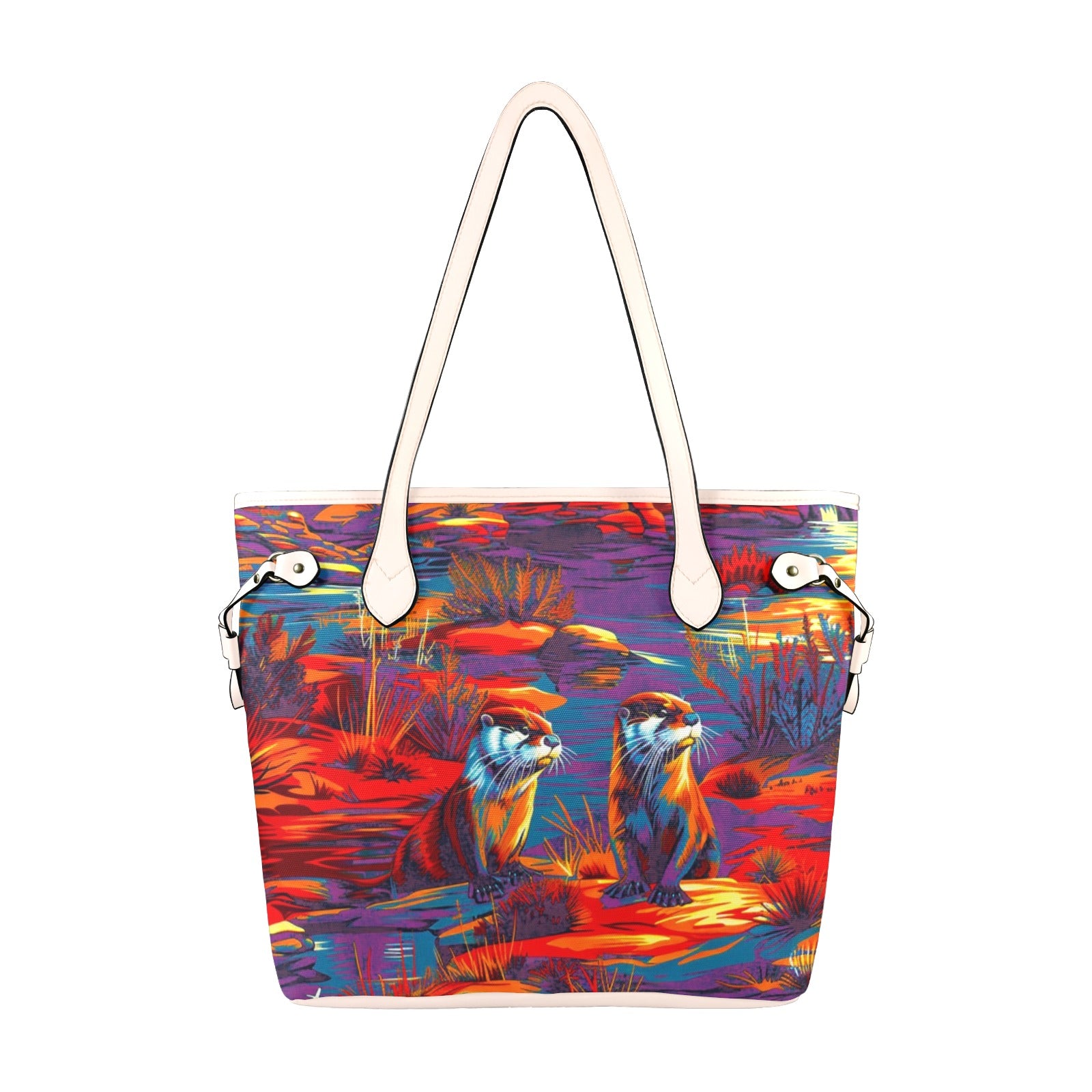 Silly Otters Clover Canvas Tote Bag