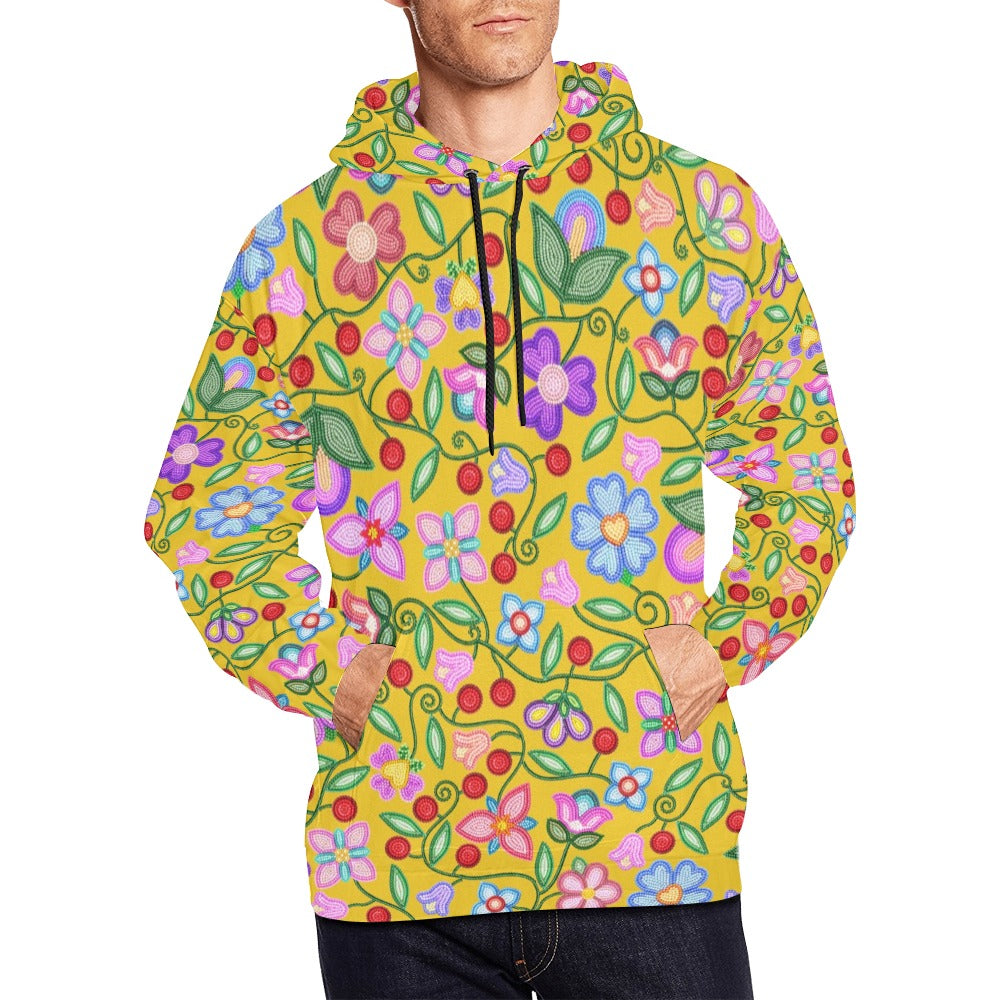 Petal Harmony Ochre Hoodie for Men (USA Size)