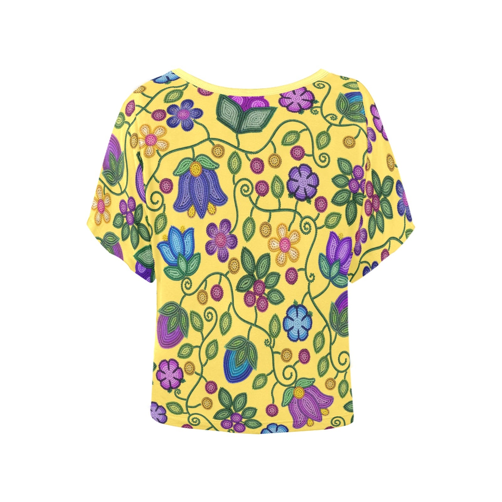 Bloom Uplift Yellow Women's Batwing-Sleeved Blouse T-shirt