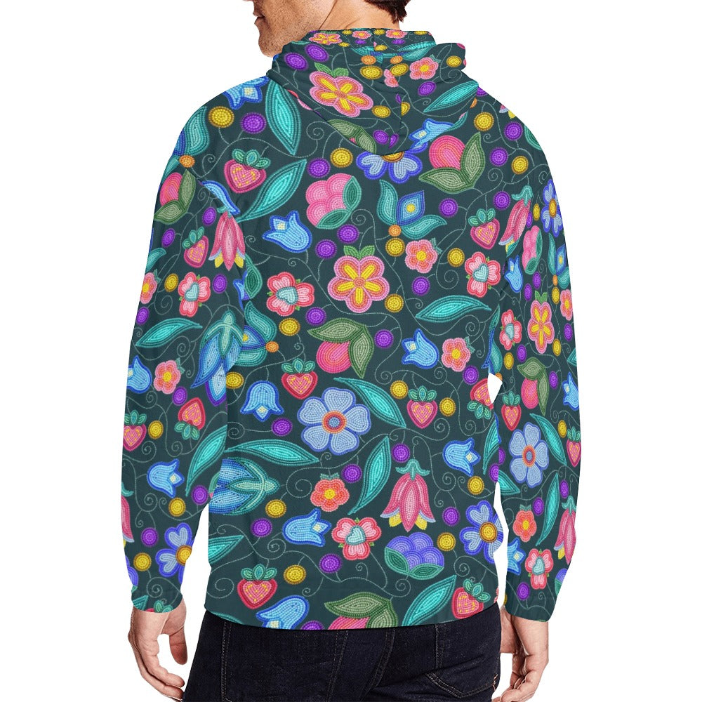 Sweet Offering Dark Teal Men's Zipper Hoodie