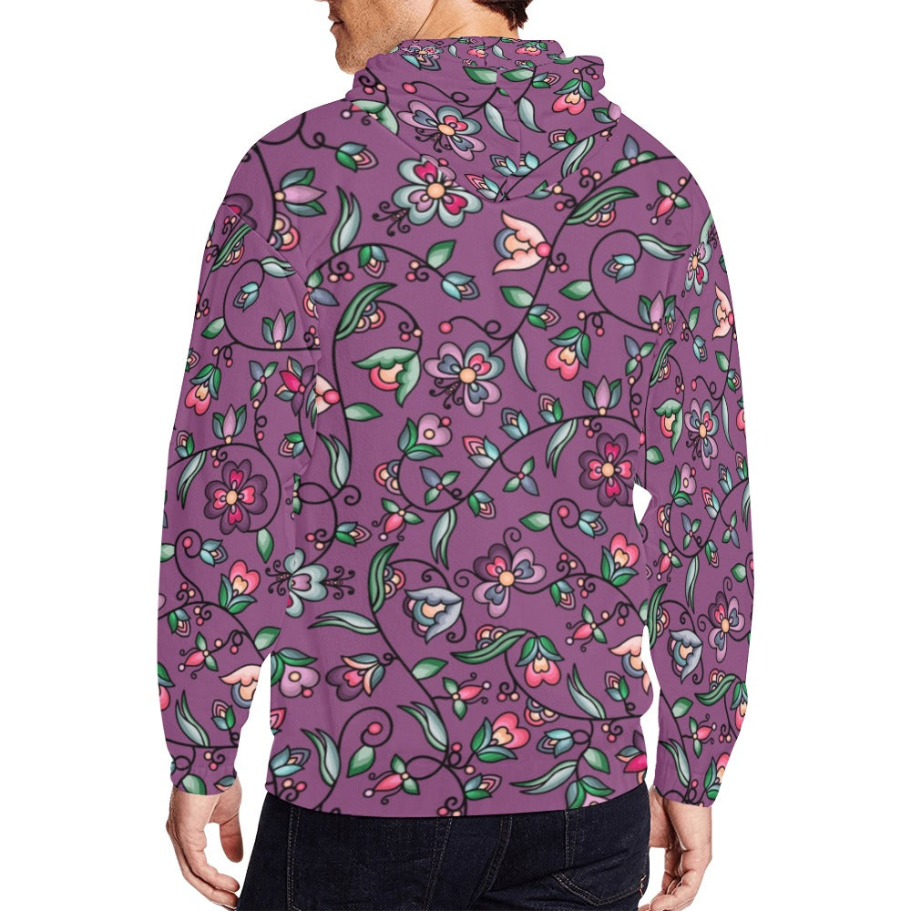 Amber Evening Garland Purple Men's Zipper Hoodie
