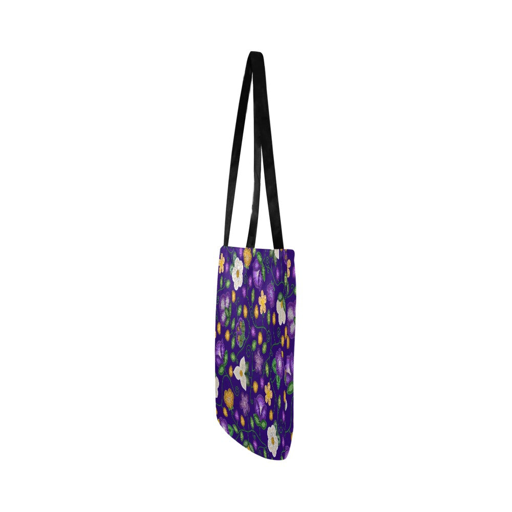 Midnight Moss Bloom Aubergine Reusable Shopping Bag (Two sides)