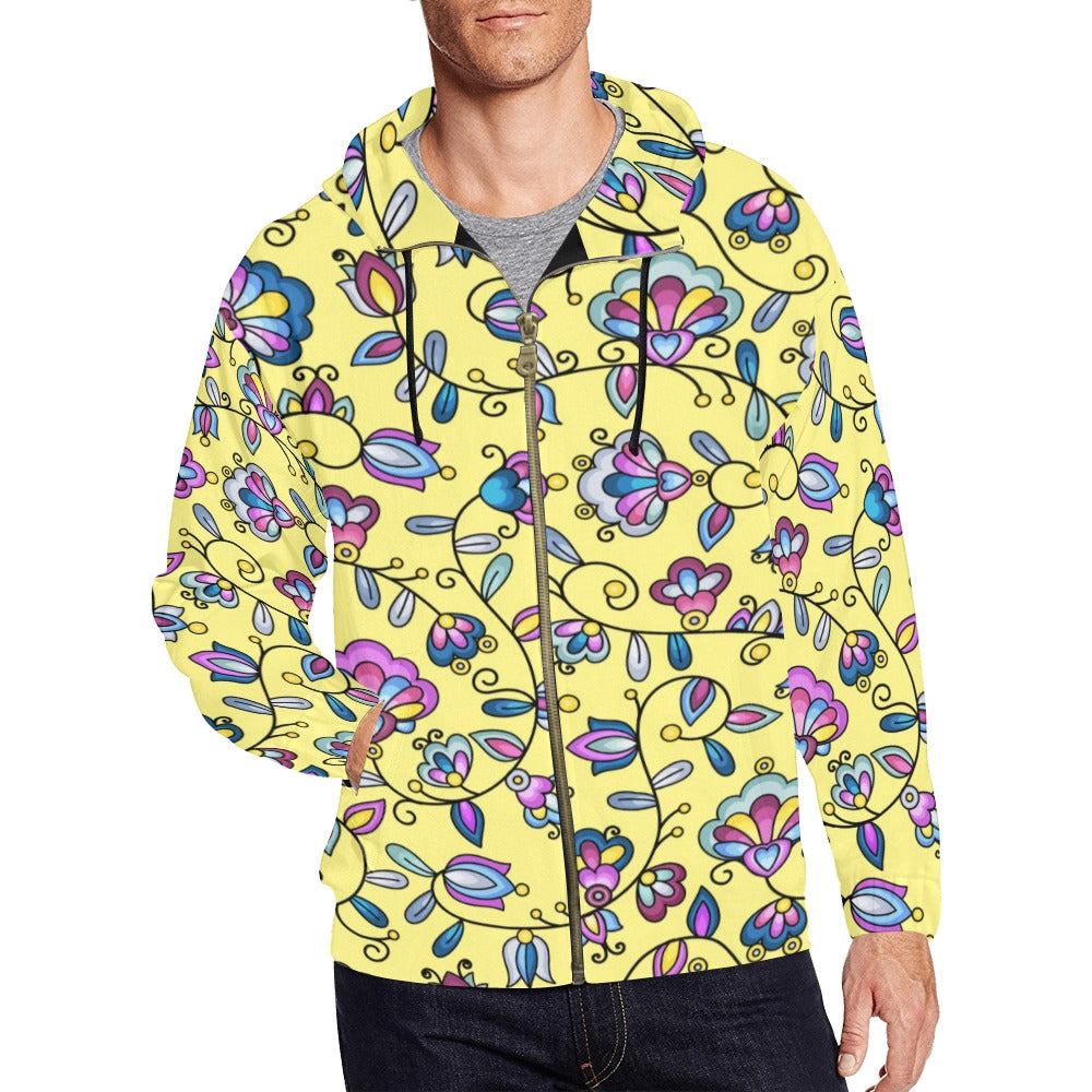 Autumn Bundle Blessing Yellow Men's Zipper Hoodie