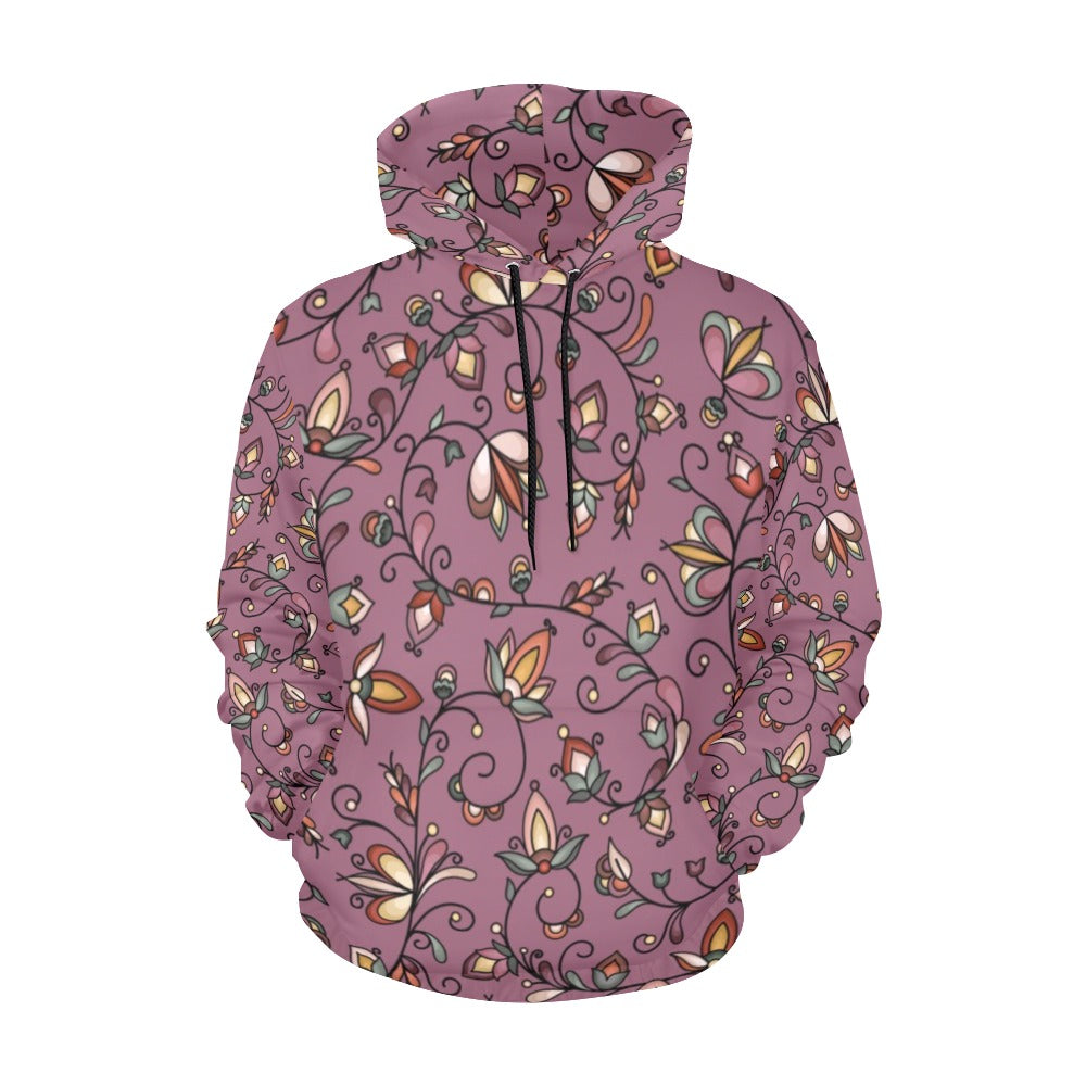 Burnt Sky Petals Magenta Hoodie for Women (USA Size)