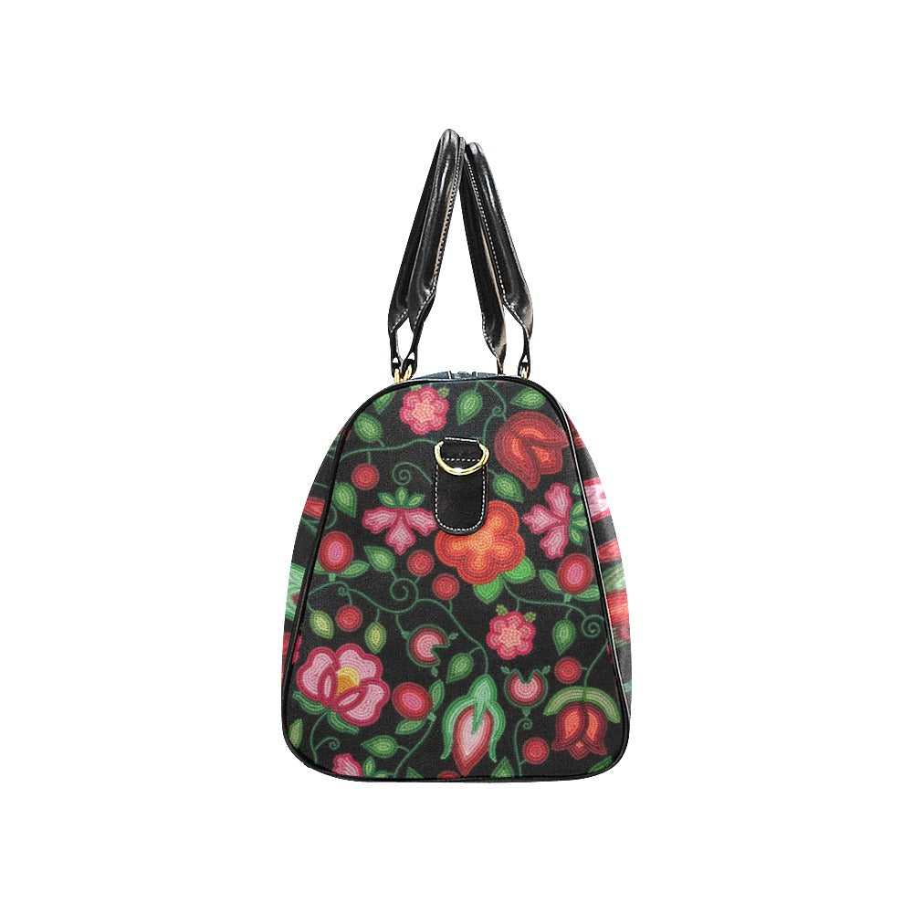Rose Reverie Black Waterproof Travel Bag/Small