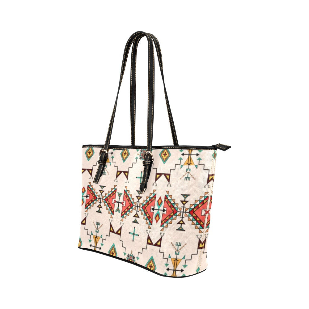 Thunder Flight Cream Leather Tote Bag/Large