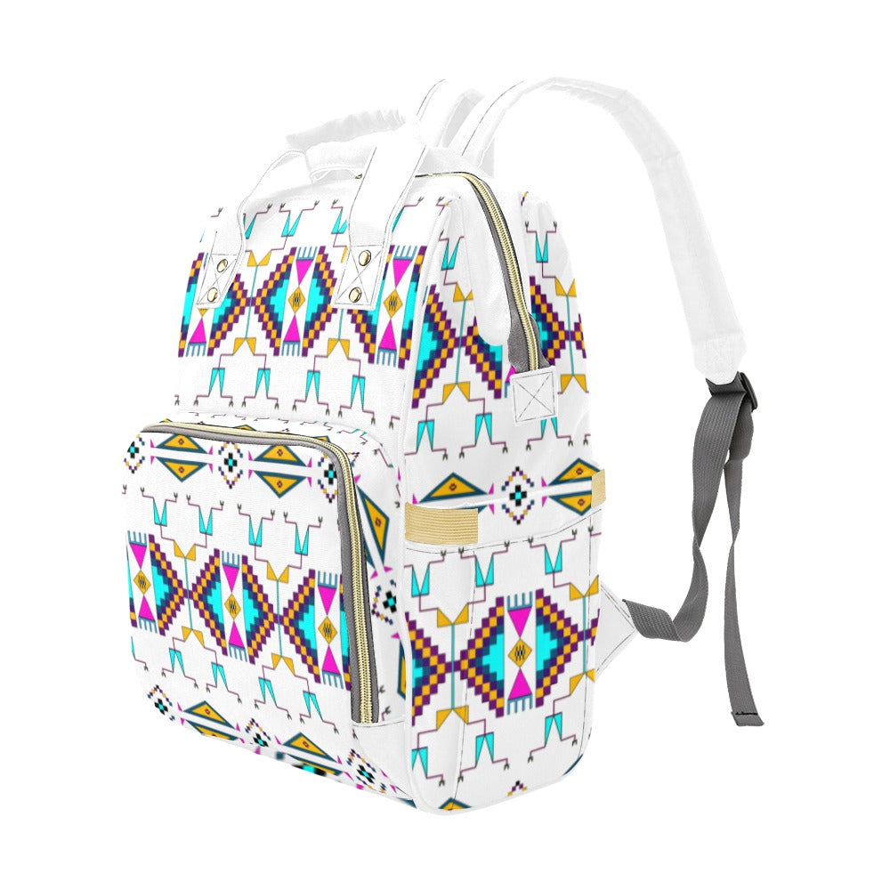 Rite of Passage White Multi-Function Diaper Backpack/Diaper Bag