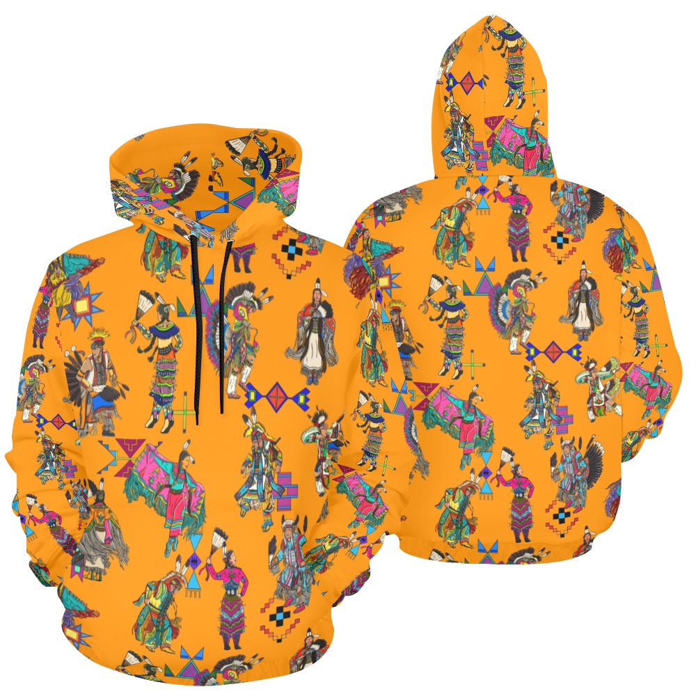 Grand Entry Dancers Orange Hoodie for Women (USA Size)