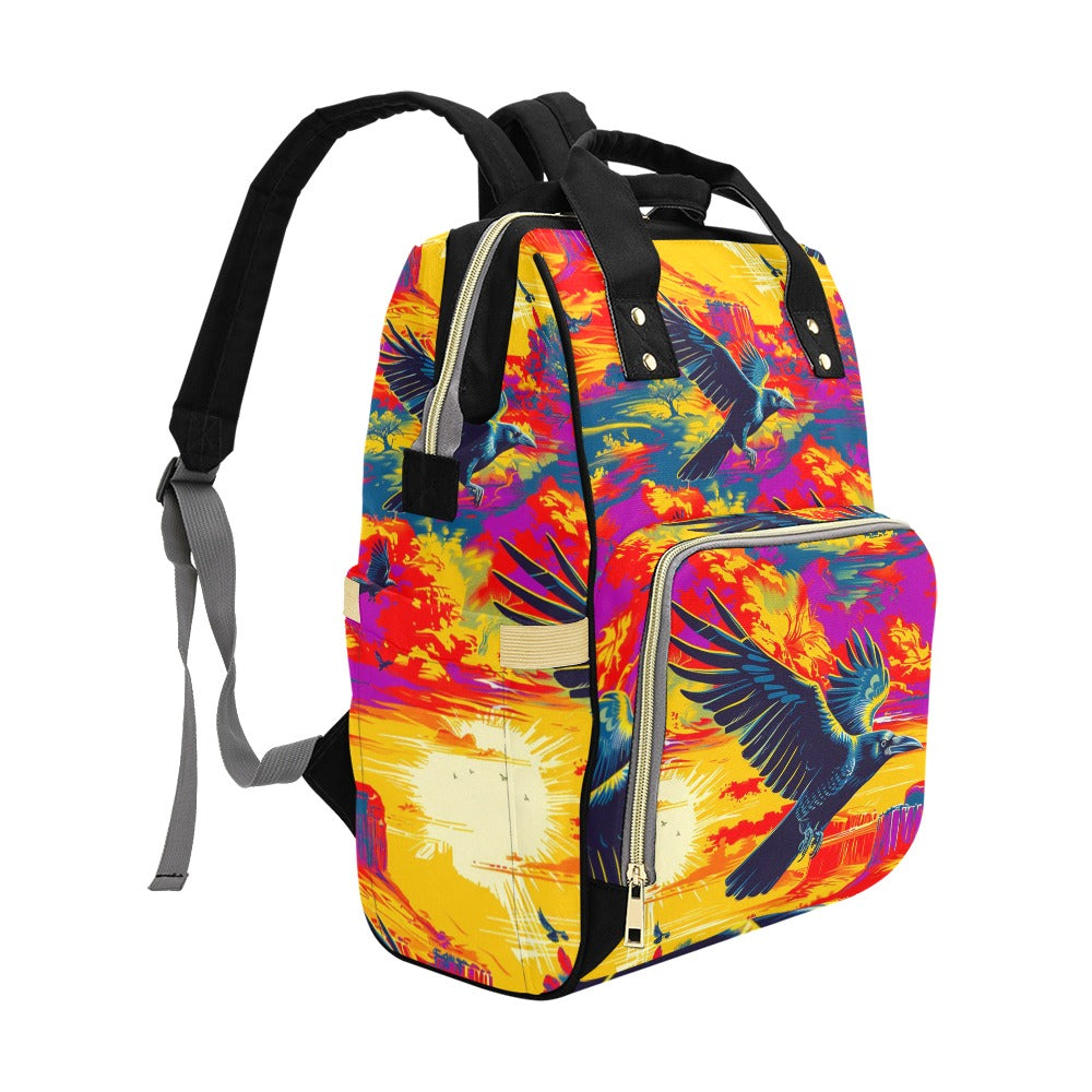 Crow Spreads His Wings Multi-Function Diaper Backpack/Diaper Bag