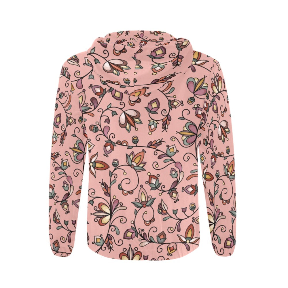 Burnt Sky Petals Peach Men's Zipper Hoodie