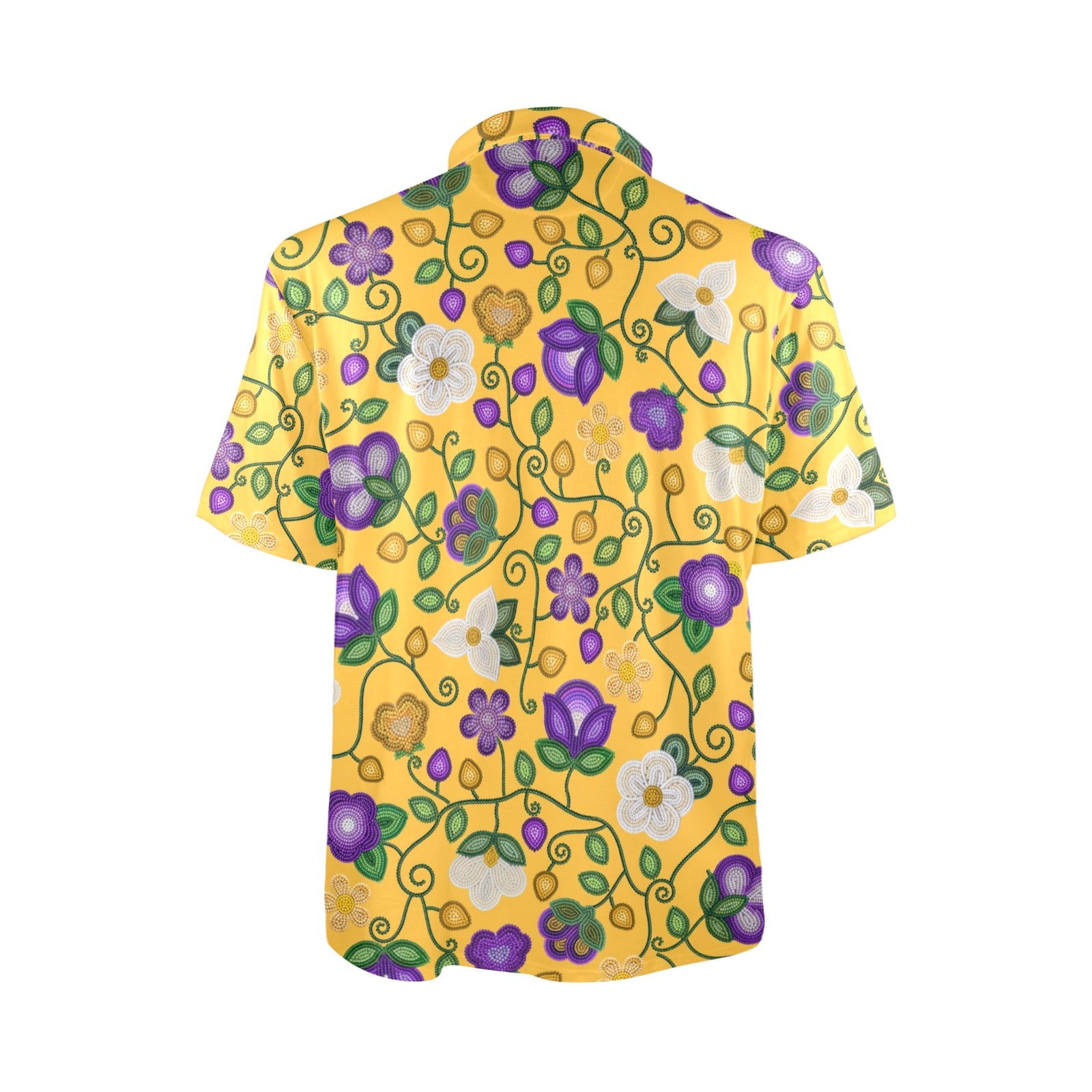 Midnight Moss Bloom Yellow Polo Shirt