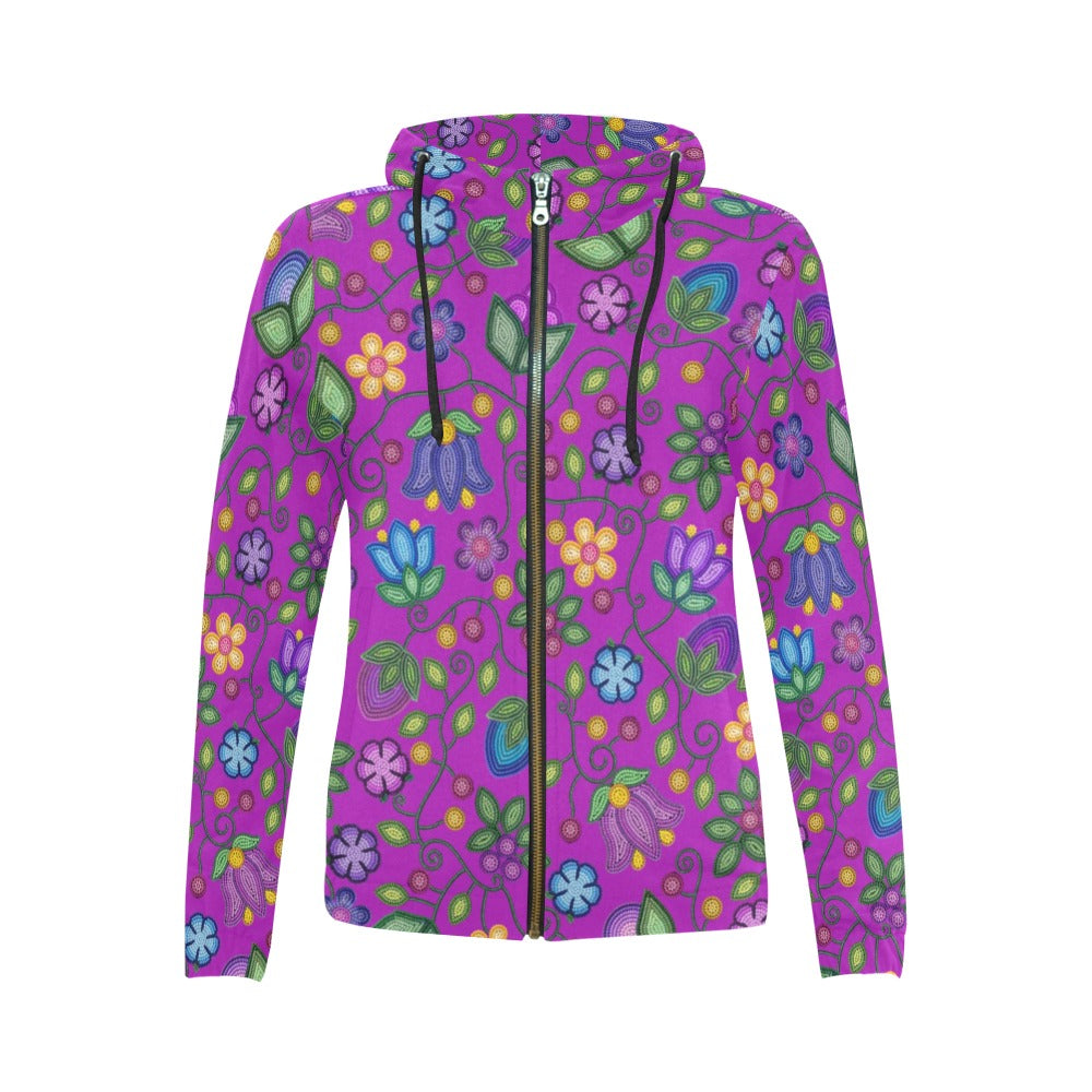 Bloom Uplift Purple Full Zip Hoodie for Women
