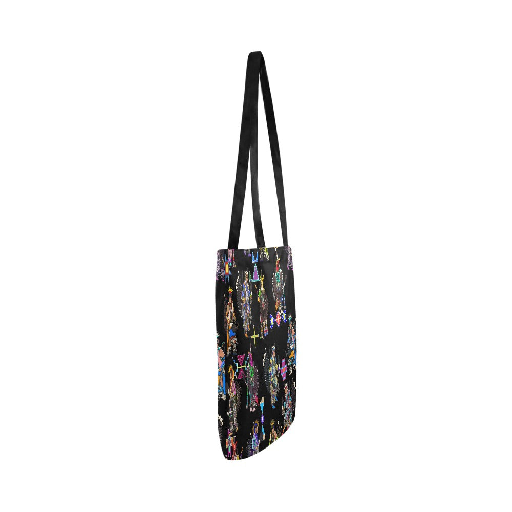Men's Tradish Dancers Black Reusable Shopping Bag (Two sides)