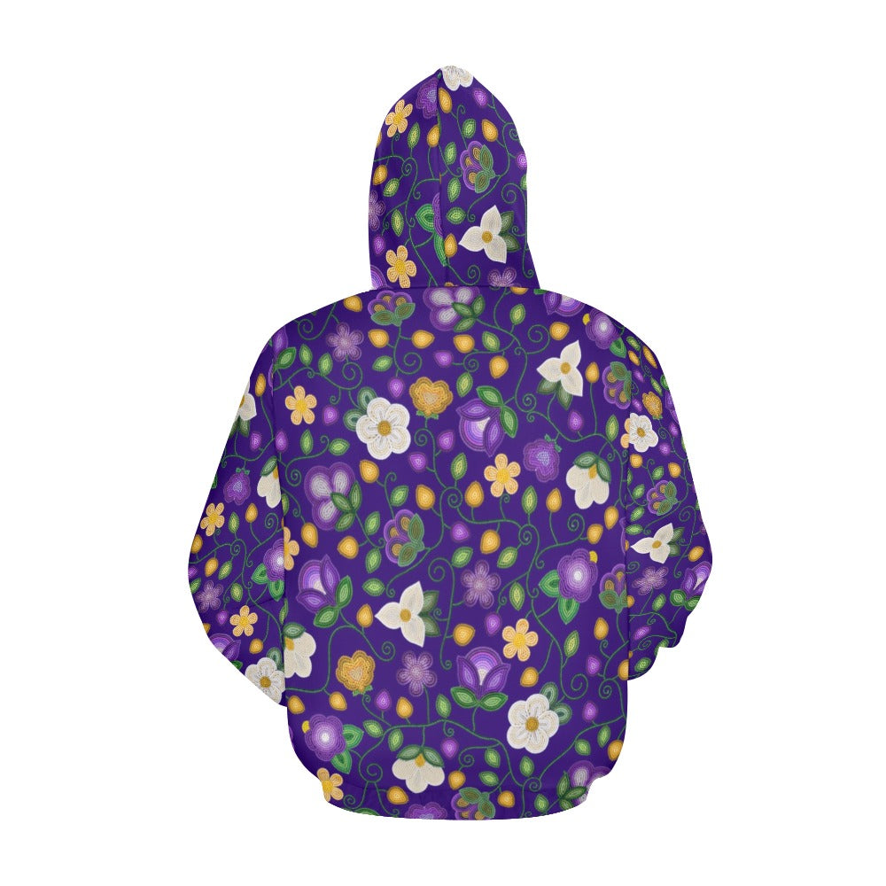 Midnight Moss Bloom Aubergine Hoodie for Men (USA Size)
