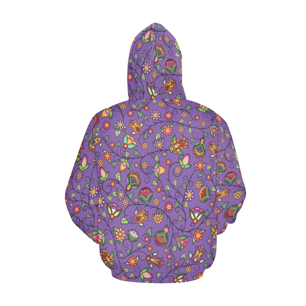 Heartbeat Petals Purple Hoodie for Men (USA Size)