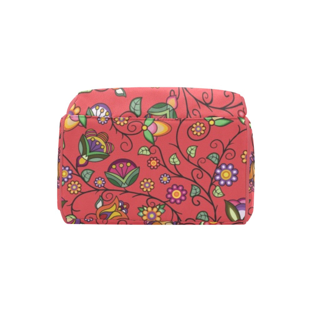 Heartbeat Petals Red Multi-Function Diaper Backpack/Diaper Bag
