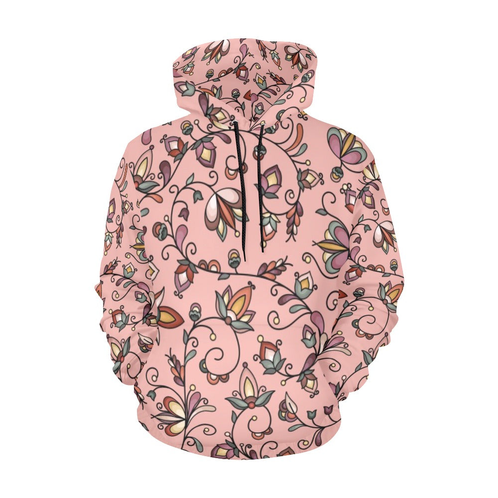 Burnt Sky Petals Peach Hoodie for Men (USA Size)
