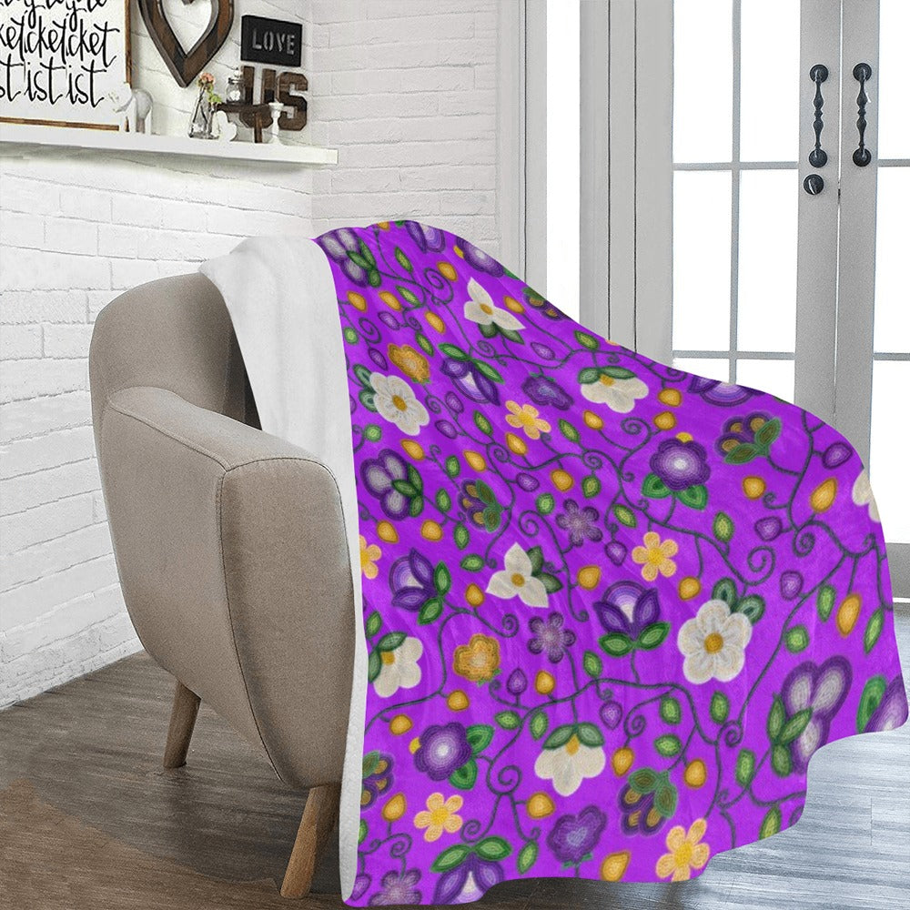 Midnight Moss Bloom Purple Ultra-Soft Micro Fleece Blanket 60"x80"