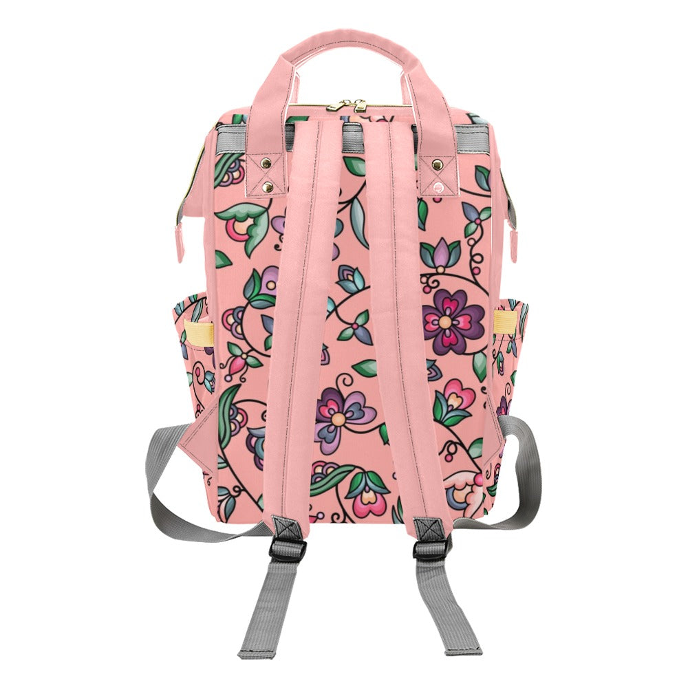 Amber Evening Garland Peach Multi-Function Diaper Backpack/Diaper Bag
