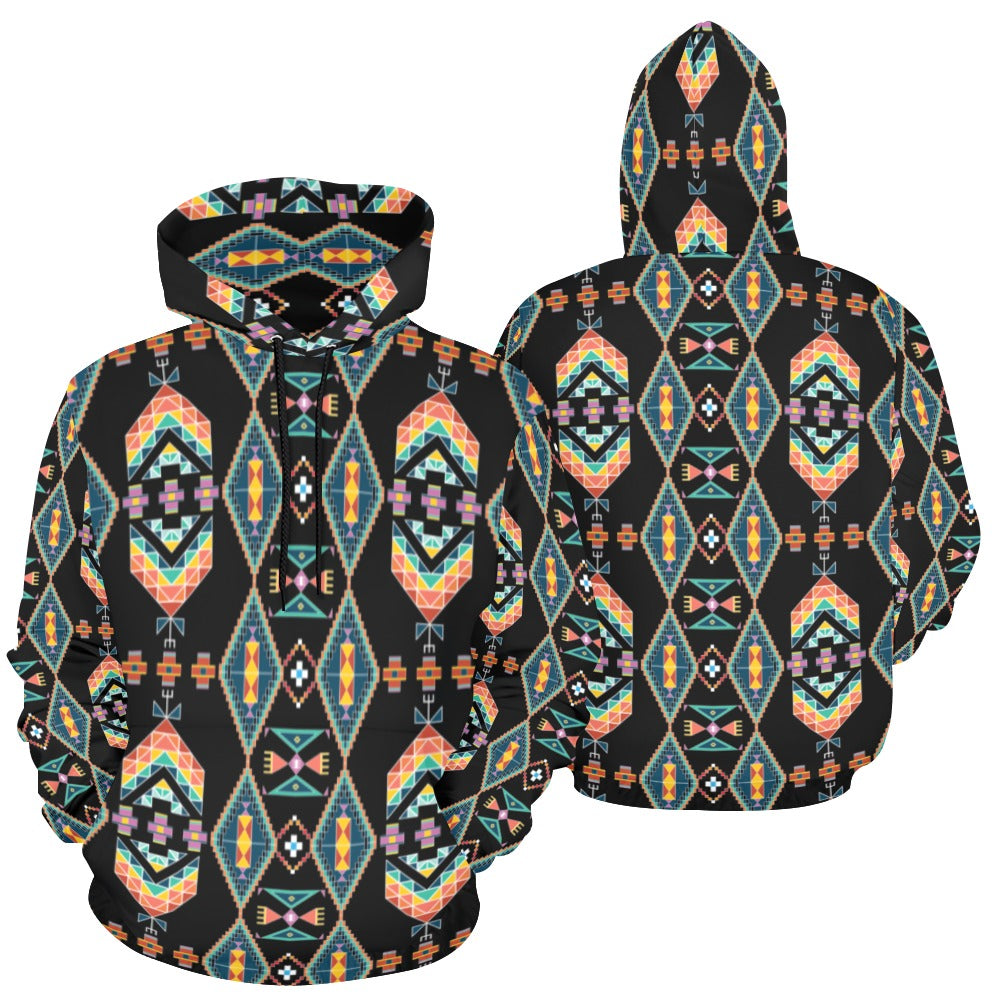 Travois Tipi Black Hoodie for Women (USA Size)