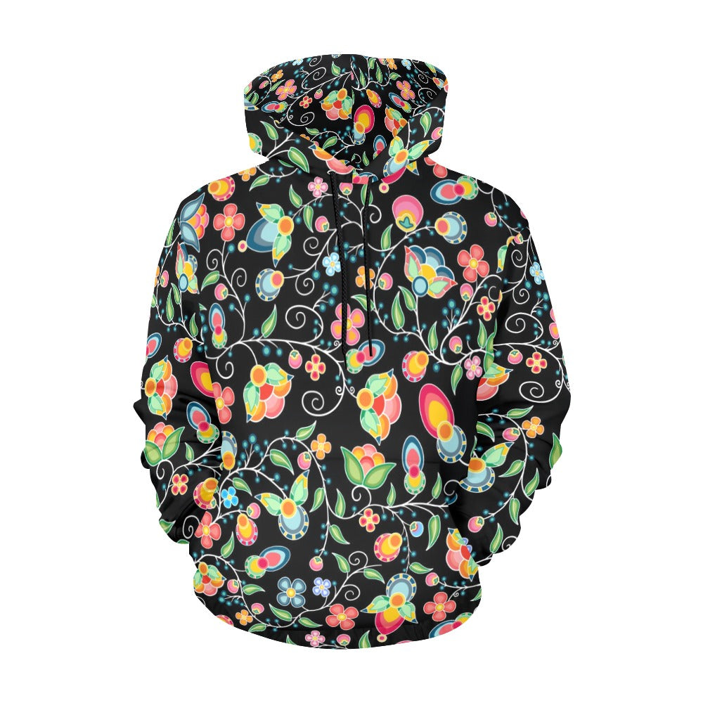 Floral Bounty Black Hoodie for Men (USA Size)