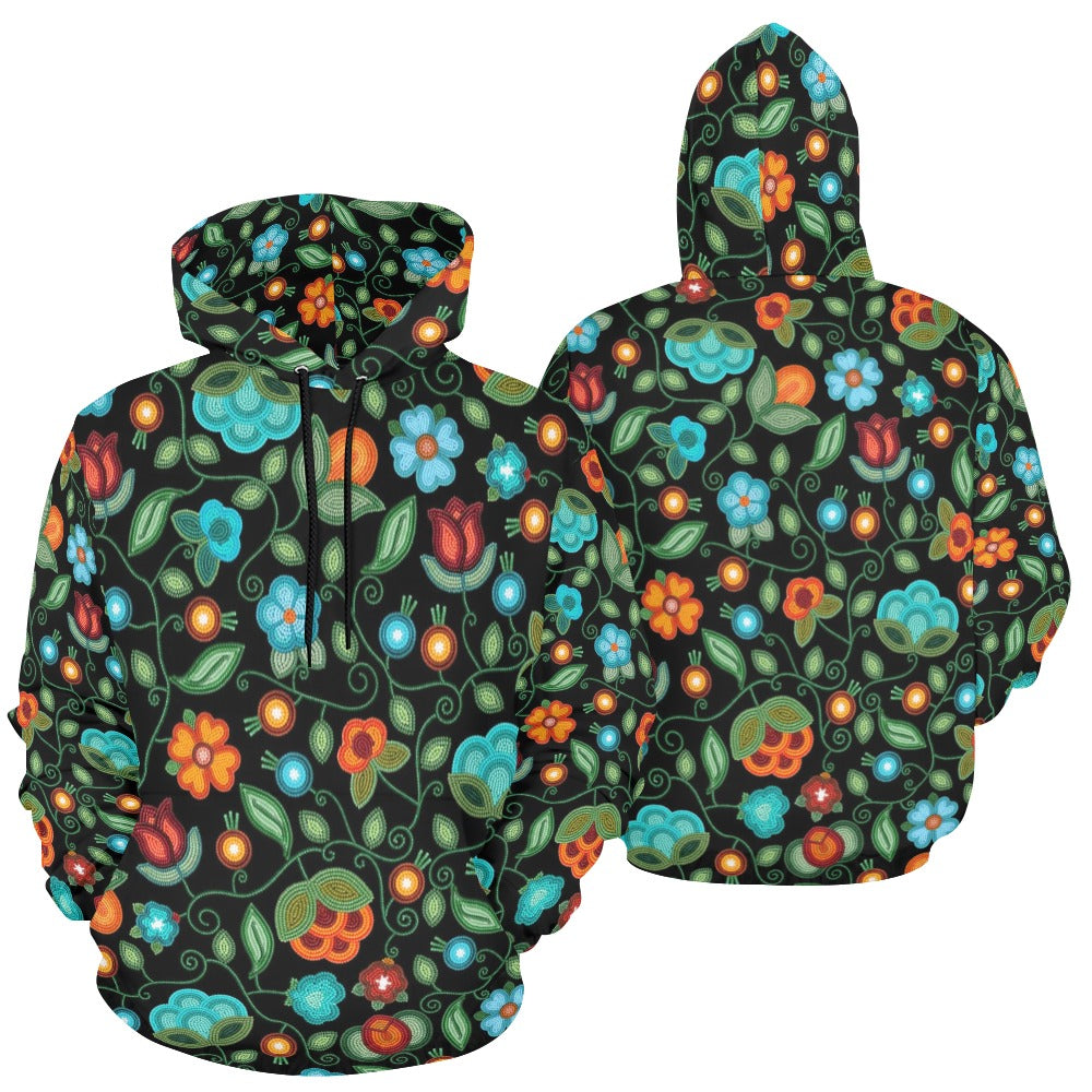 Prairie Fire Petals Black Hoodie for Men (USA Size)