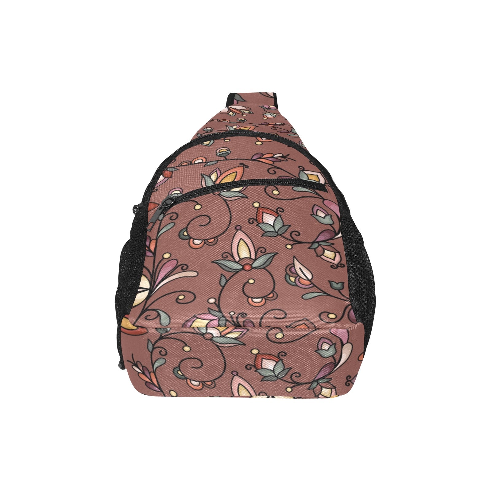 Burnt Sky Petals Brown Chest Bag