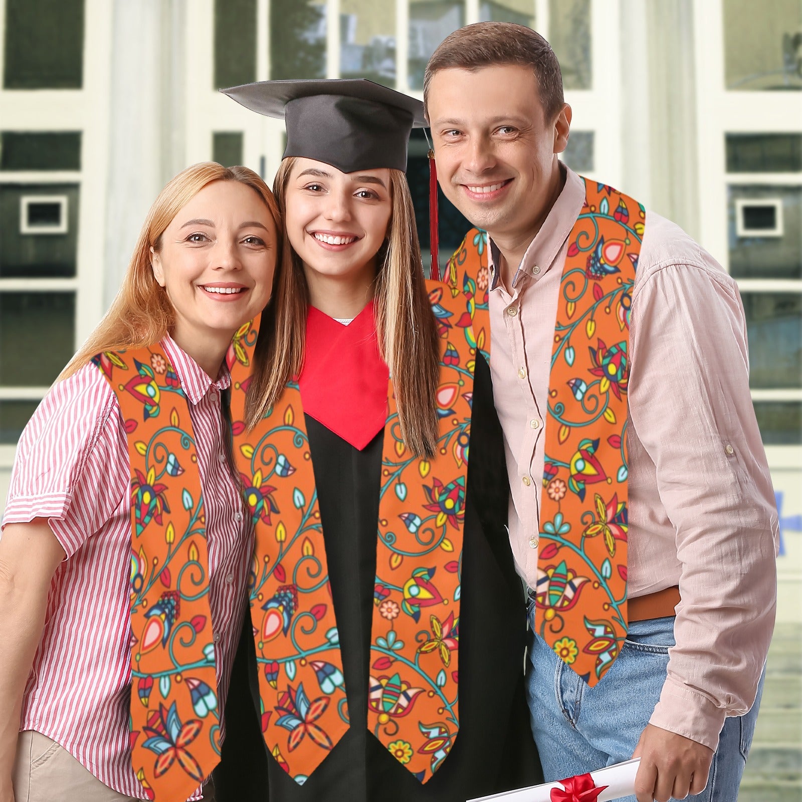 Thorny Path Orange Graduation Stole