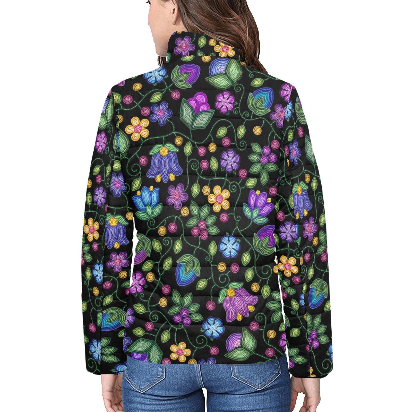 Bloom Uplift Black Women's Stand Collar Padded Jacket