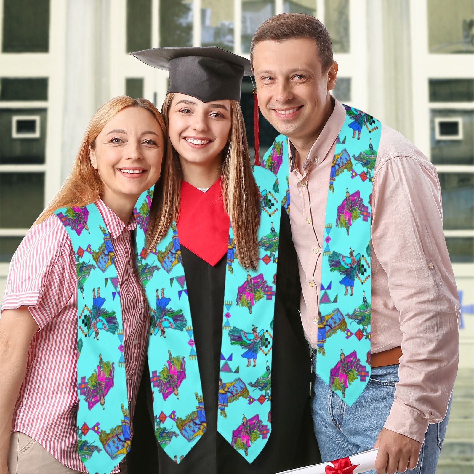 Women's Fancy Dancers Turquoise Graduation Stole