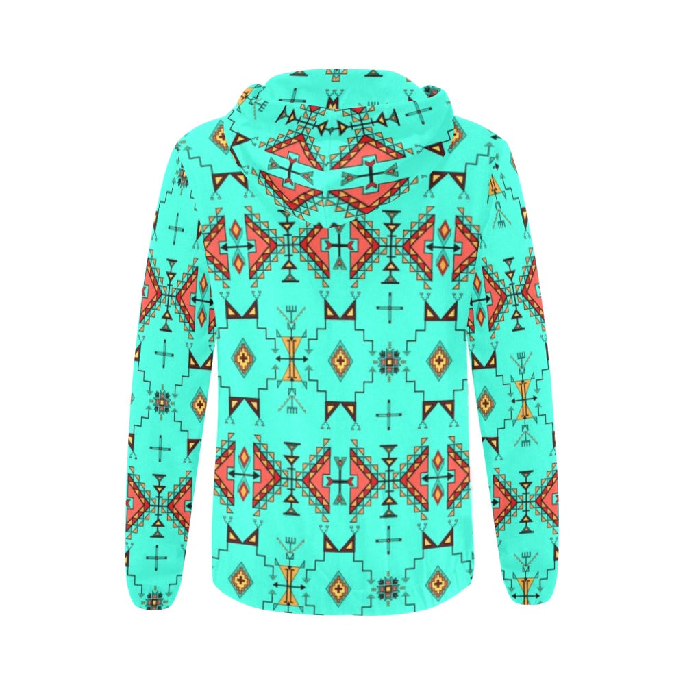 Thunder Flight Turquoise Full Zip Hoodie for Women