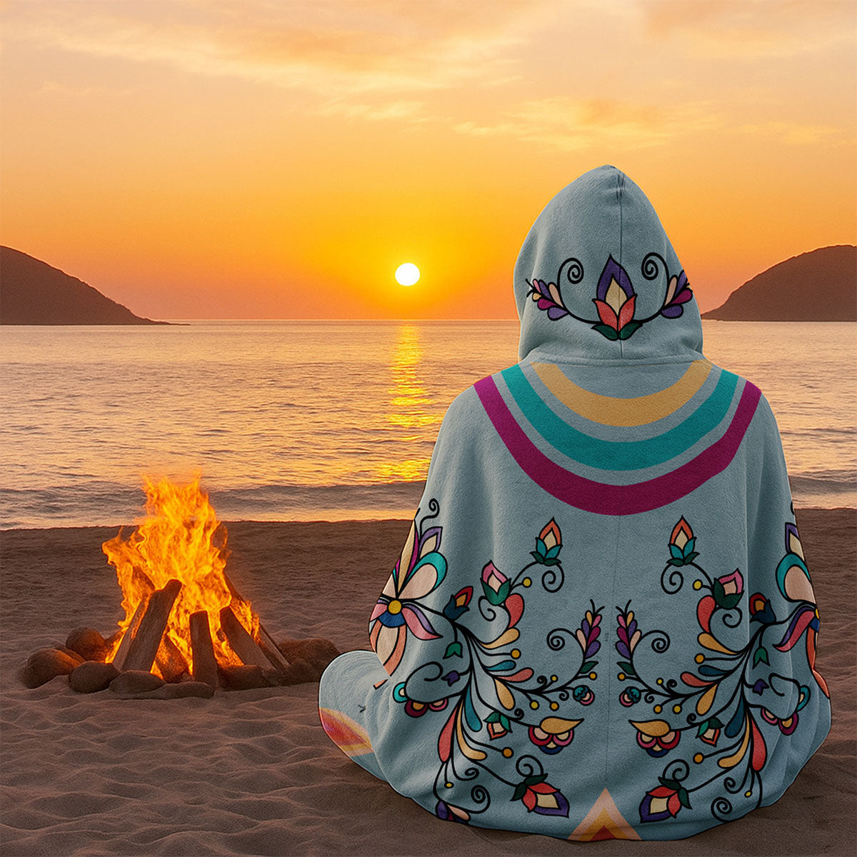 Guardian Petals Pastel Women's Hooded Blanket