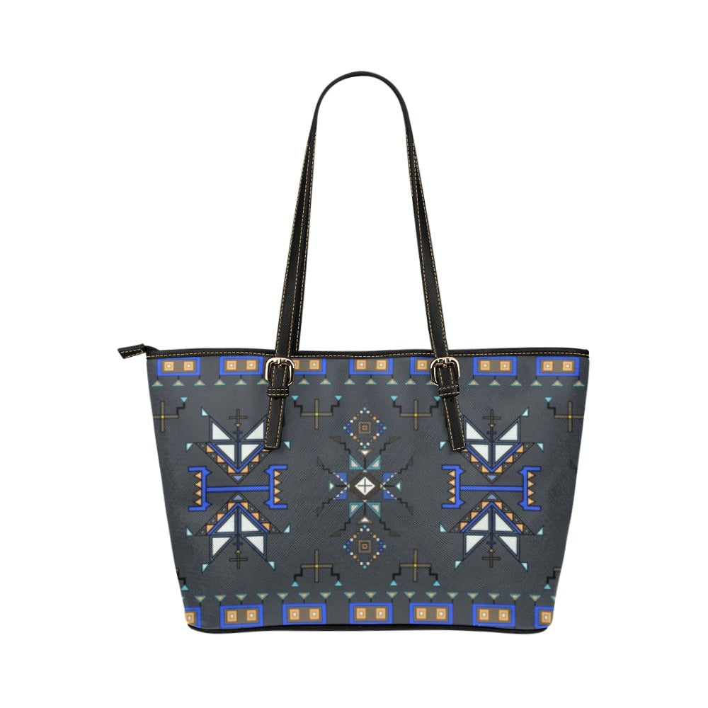 Eagle Strike Gray Leather Tote Bag/Large