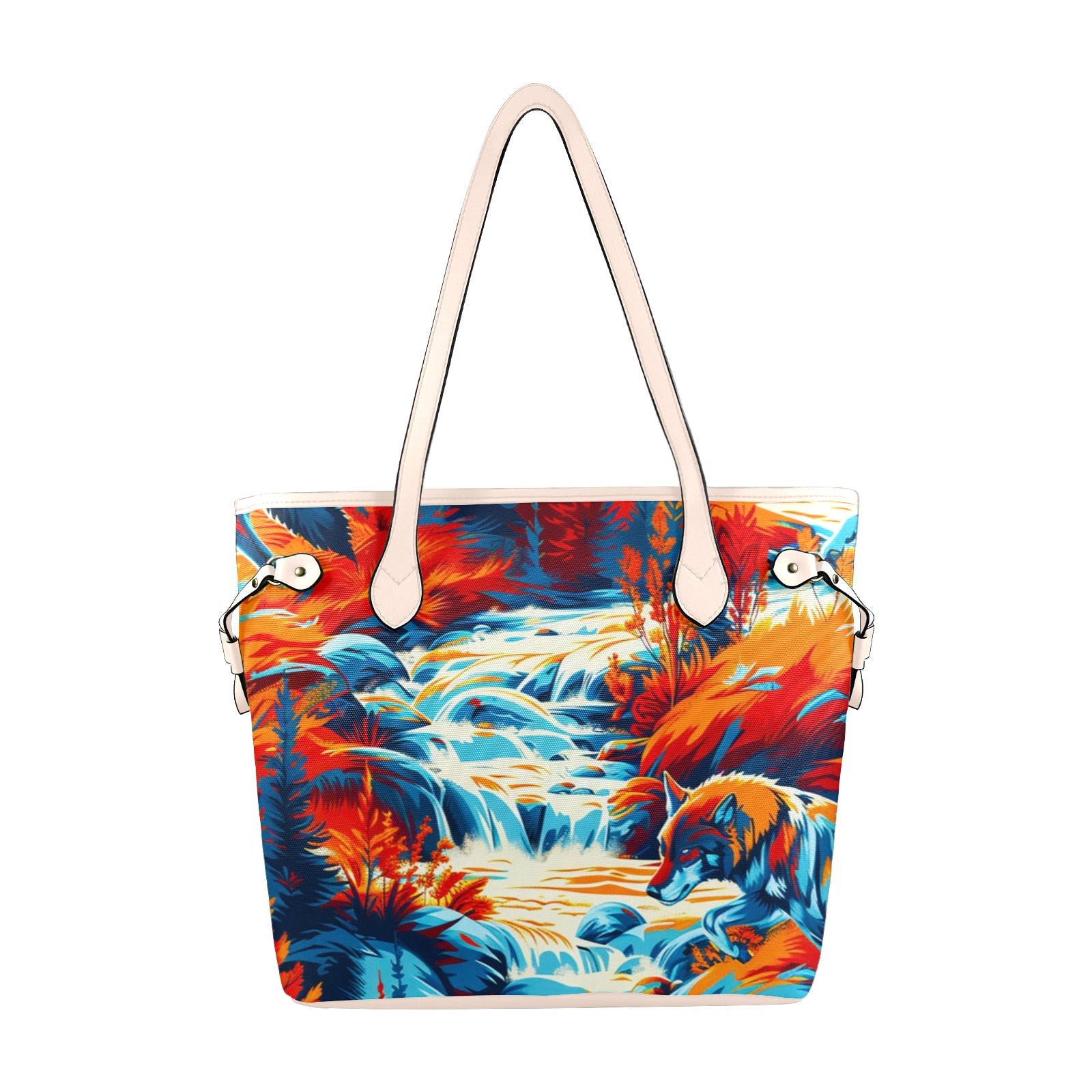 Hunting Wolves Clover Canvas Tote Bag