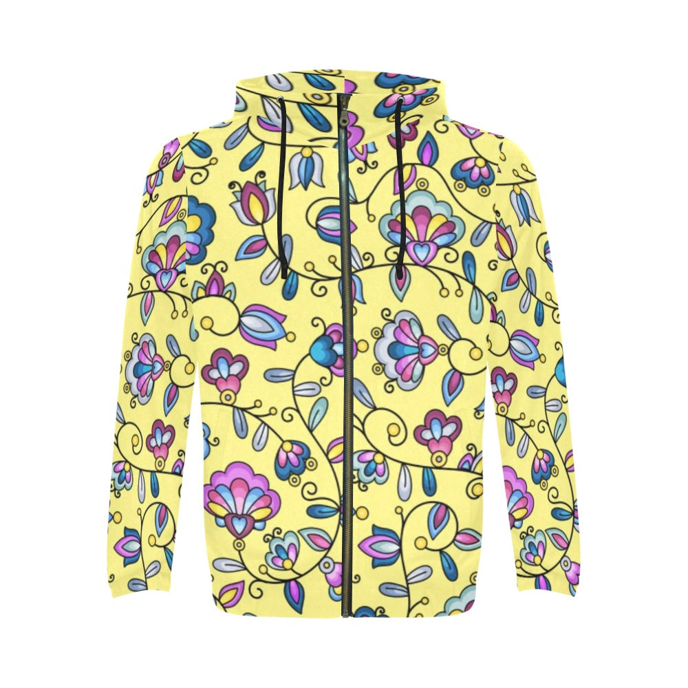 Autumn Bundle Blessing Yellow Men's Zipper Hoodie