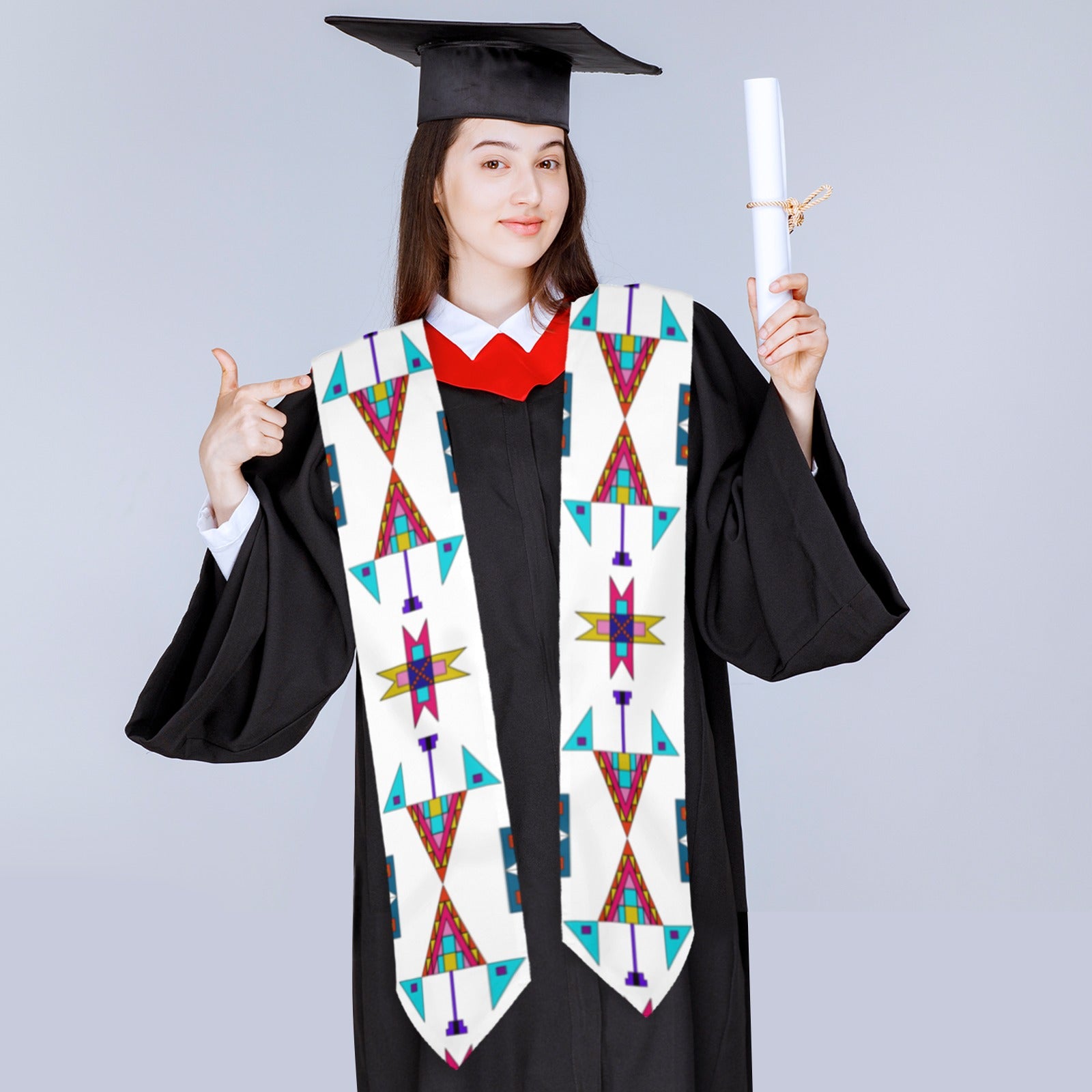 Enemy Territory White Graduation Stole
