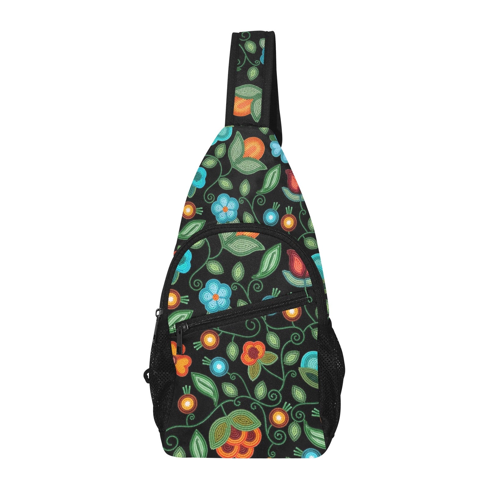 Prairie Fire Petals Black Chest Bag