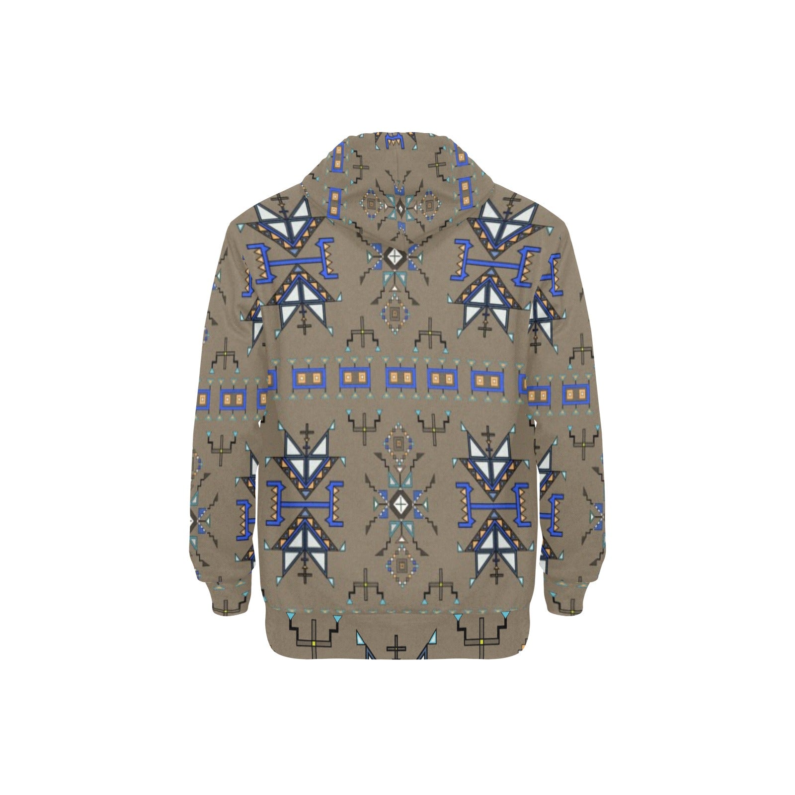 Eagle Strike Brown Men's Long Sleeve Fleece Hoodie