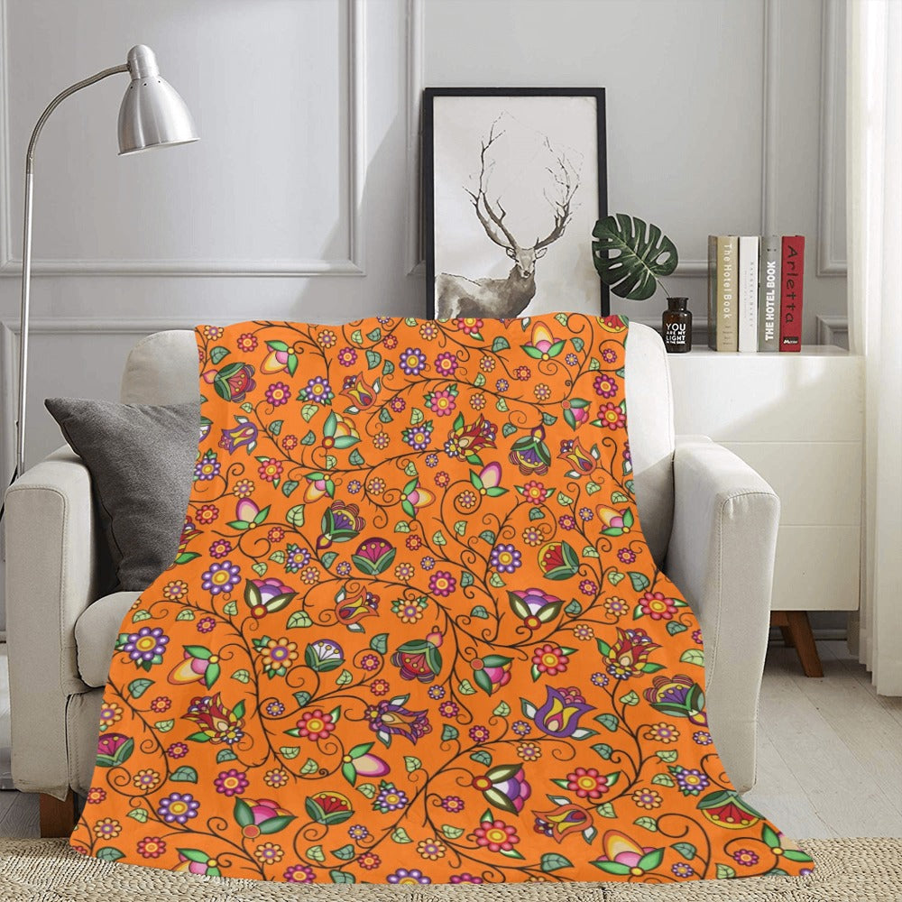 Heartbeat Petals Orange Ultra-Soft Micro Fleece Blanket 60"x80"