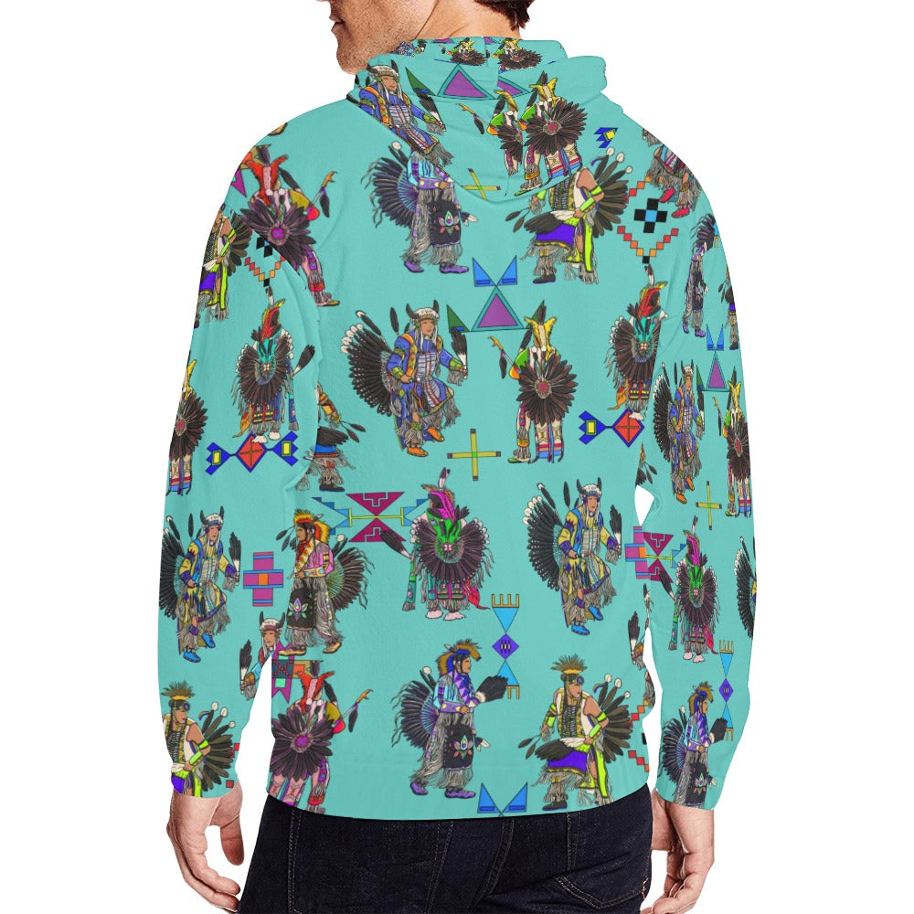 Men's Tradish Dancers Eggshell Blue Men's Zipper Hoodie