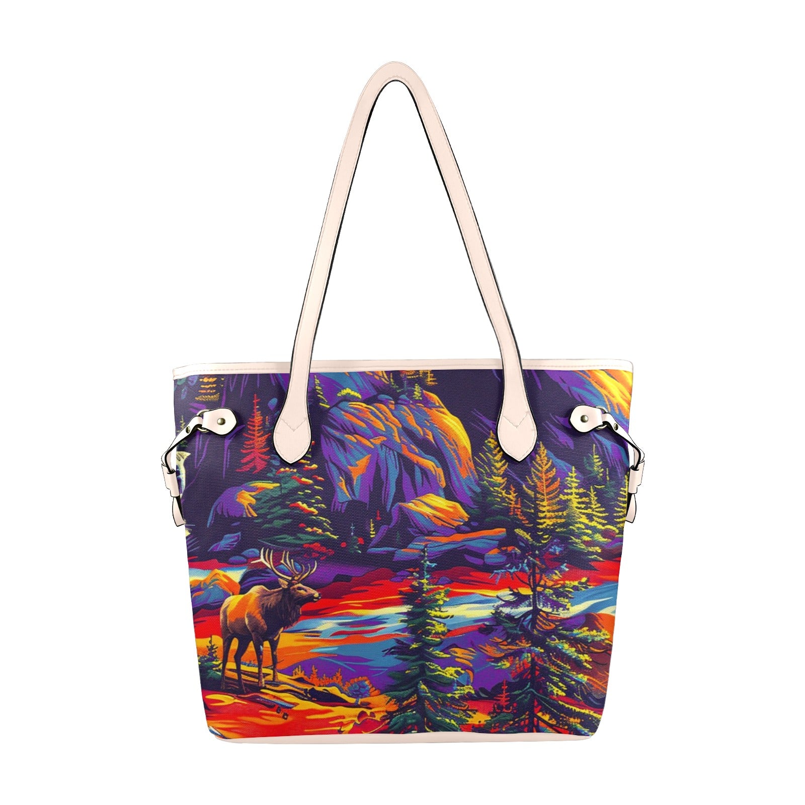 Roaming Elk Clover Canvas Tote Bag