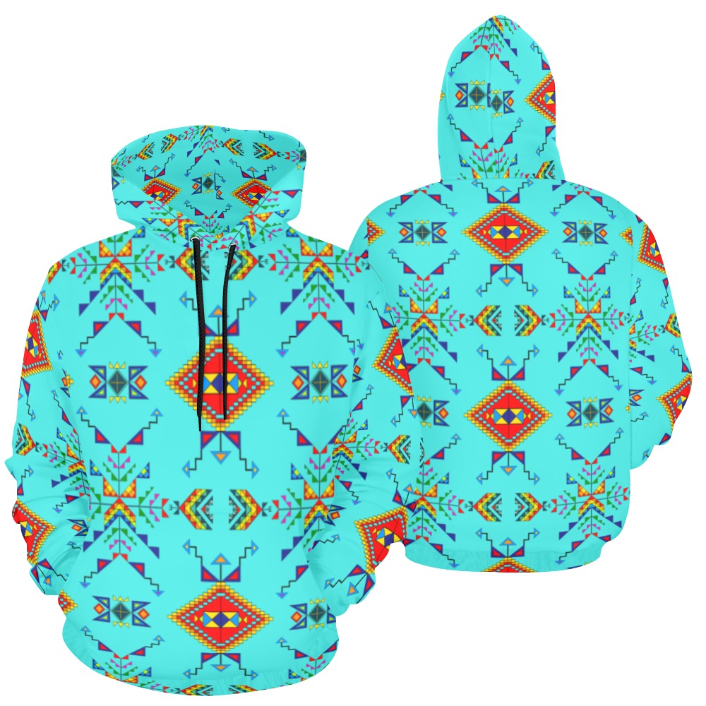 Buffalo Jump Turquoise Hoodie for Men (USA Size)