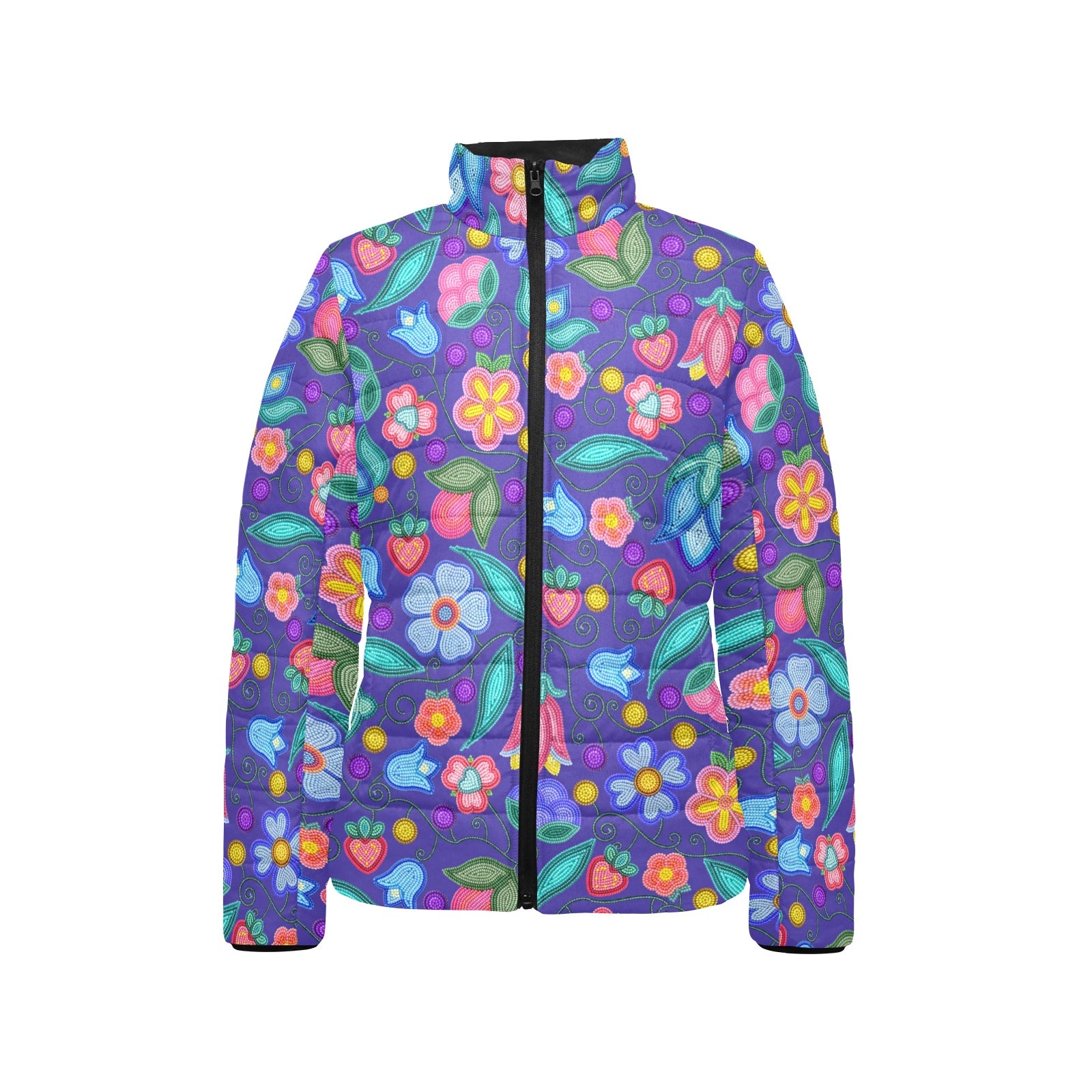 Sweet Offering Indigo Women's Stand Collar Padded Jacket