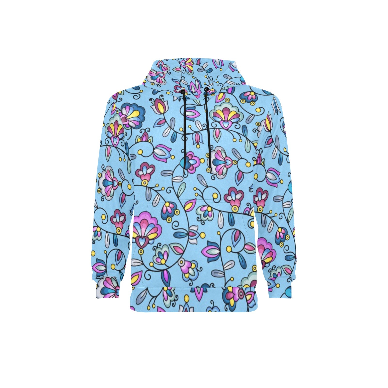 Autumn Bundle Blessing Blue Men's Long Sleeve Fleece Hoodie