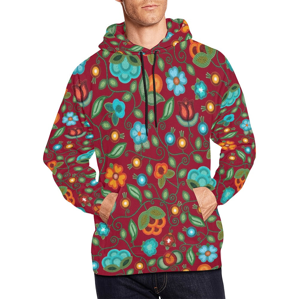 Prairie Fire Petals Red Hoodie for Men (USA Size)
