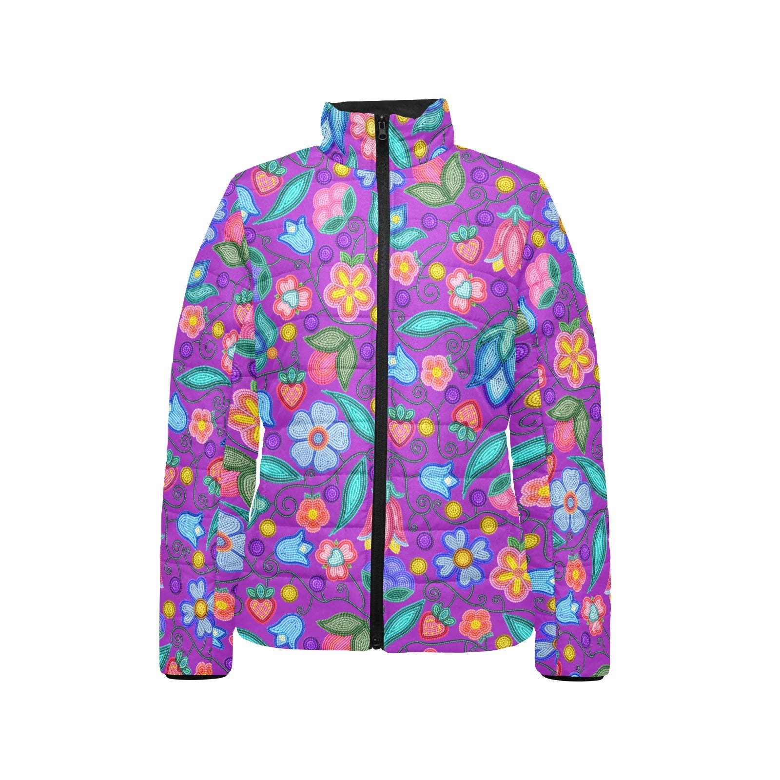 Sweet Offering Purple Women's Stand Collar Padded Jacket
