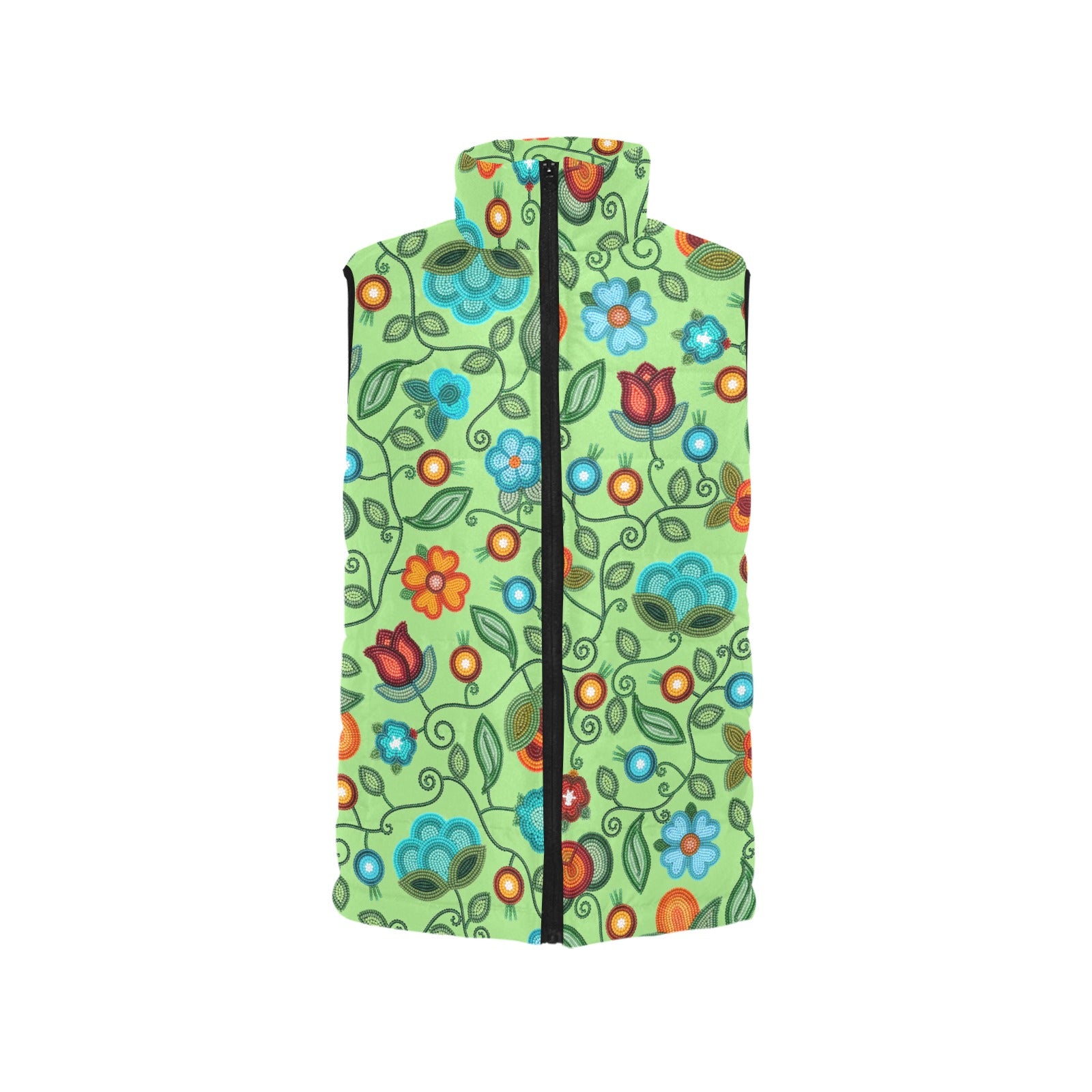 Prairie Fire Petals Sage Women's Padded Vest Jacket