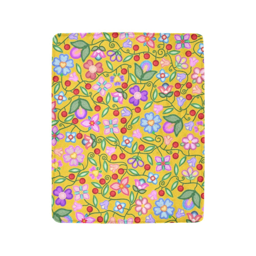 Petal Harmony Ochre Ultra-Soft Micro Fleece Blanket 40"x50"